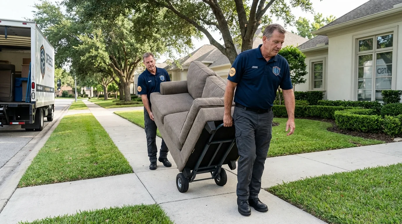 Local residential moving crew loading furniture in Port Monmouth, NJ