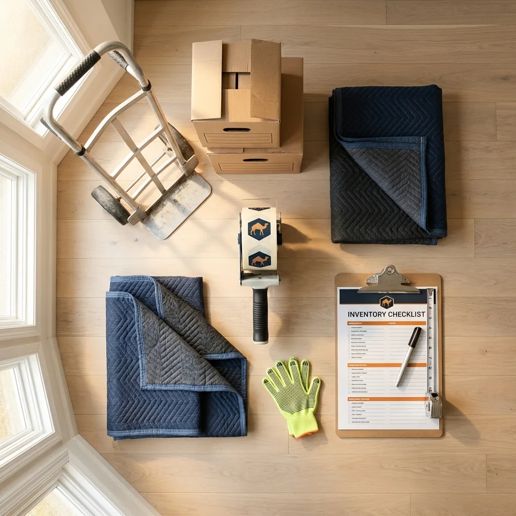 Professional moving supplies and packing materials layout for Port Monmouth residential relocations